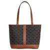 Celine Cabas Monogrammed Snap Closure Leather Tote Bag Women Tote Brown 115082CAS-04LU