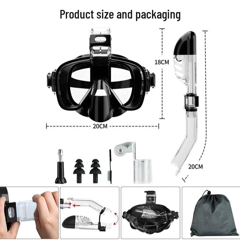 Waterproof Anti-Fog Detachable Diving Mask with Nose Breathing
