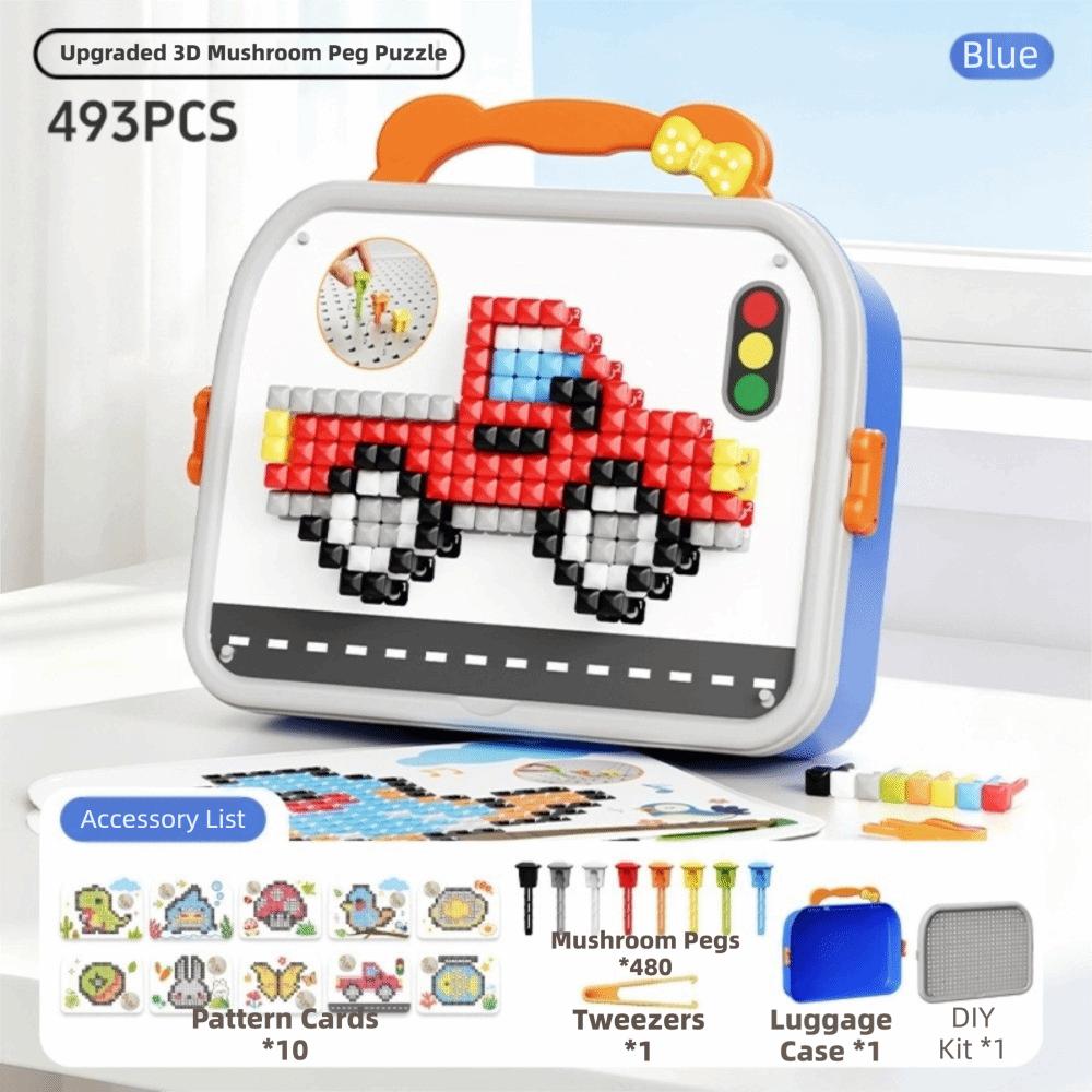 Concentration Training Mushroom Nail Puzzle Toy Color Perception Peg Puzzle Toy 3D Puzzle Toy Baby