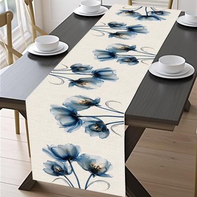 Tulip Linen Table Rustic Farmhouse Style Table Runner 33*183cm Kitchen Dining Table Decoration for Indoor Outdoor Home