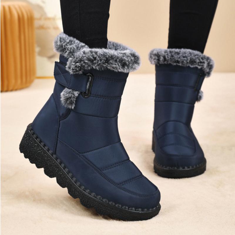 Snow boots, winter women's boots with plush and thick cotton boots, polyurethane long boots, high cut and thick soled cotton shoes