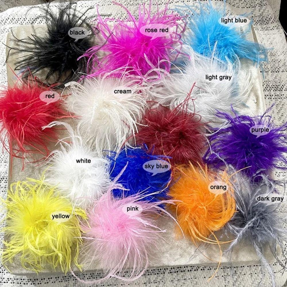 Natural Feather Ostrich Feather Brooch Lightweight Sweater Coat Pin 2024 Coat Brooches for Women