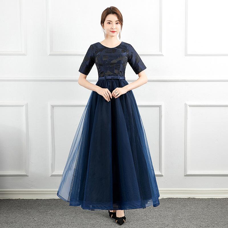 Small dress dress, new big choir performance dress, graduation medium and long temperament elegant dinner dress