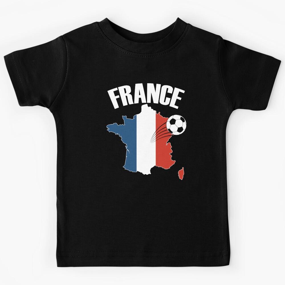 France Football Map - French Flag Soccer Kids T-Shirt 140