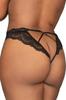 Black Open Crotch Thong Plus Size Dg1468 Xblk