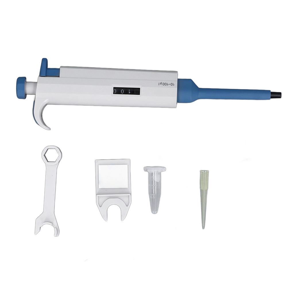 Single Channel Pipettor 10?100ul Adjustable Variable Volume Micropipette with Large Capacity Tip
