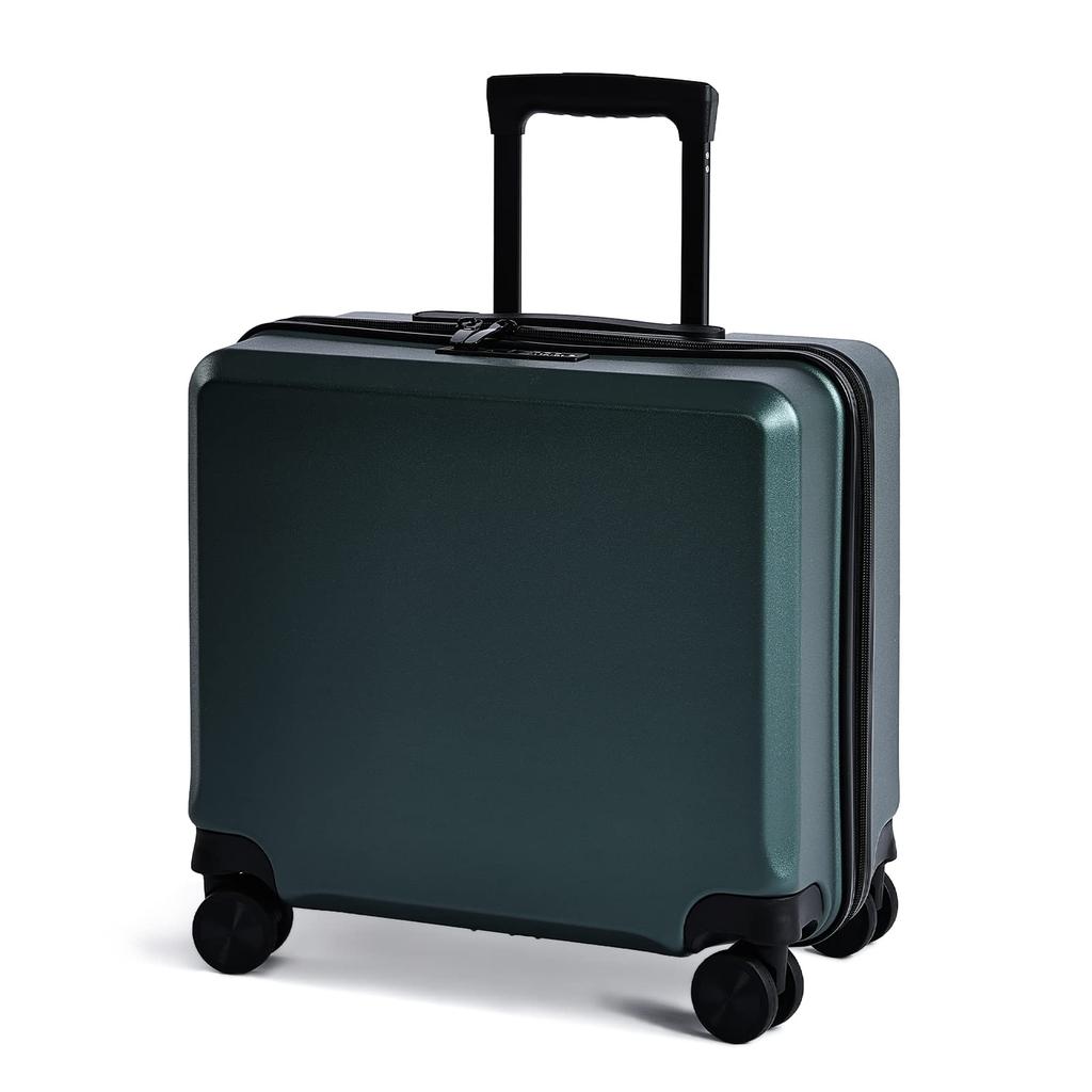 Tabitra Suitcase, Carry-on, Zipper Frame, Double Casters, TSA Lock, Travel, Business Trip, Ultra Lightweight, 8 Wheels, Dark Green, SS Size