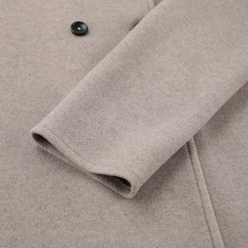 Cappotto Vintage da Donna Marrone Scollo a V Misto Lana Autunno Inverno Caldo Capospalla da Ufficio