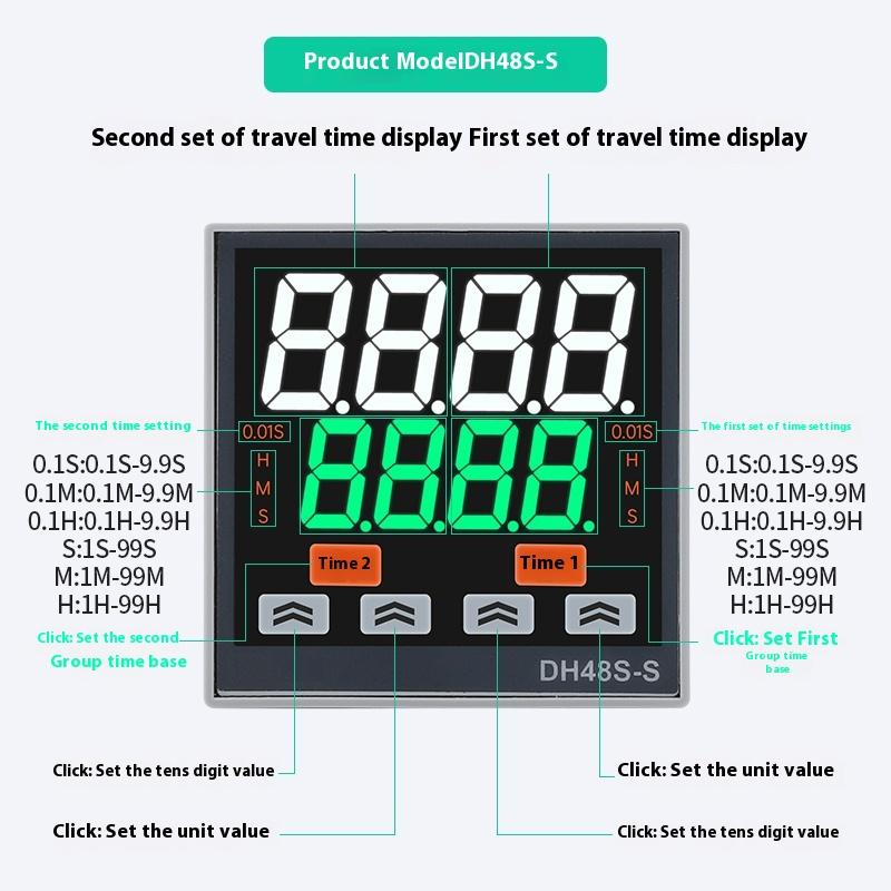 1116 Upgraded Best 11-111VAC/DC Time Relay DH18 Series Delay Time Relay Precise Timing with On/instant/cycle Delay Function