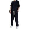 Men's Casual Summer Straight-Leg Pants & Short-Sleeve Top Set