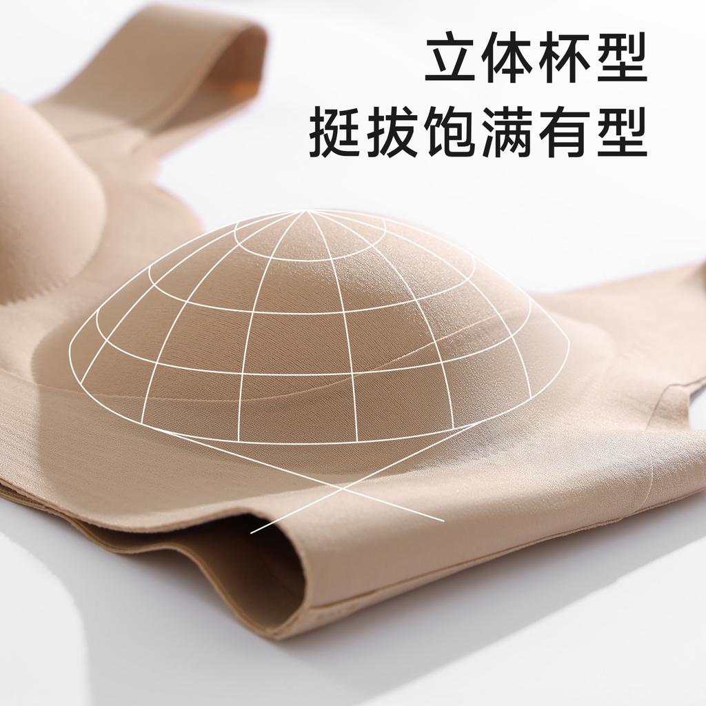 Large breasts show small women's seamless lifting, gathering and closing secondary breasts, anti-hanging semi-fixed cup, bra cover women's seamless