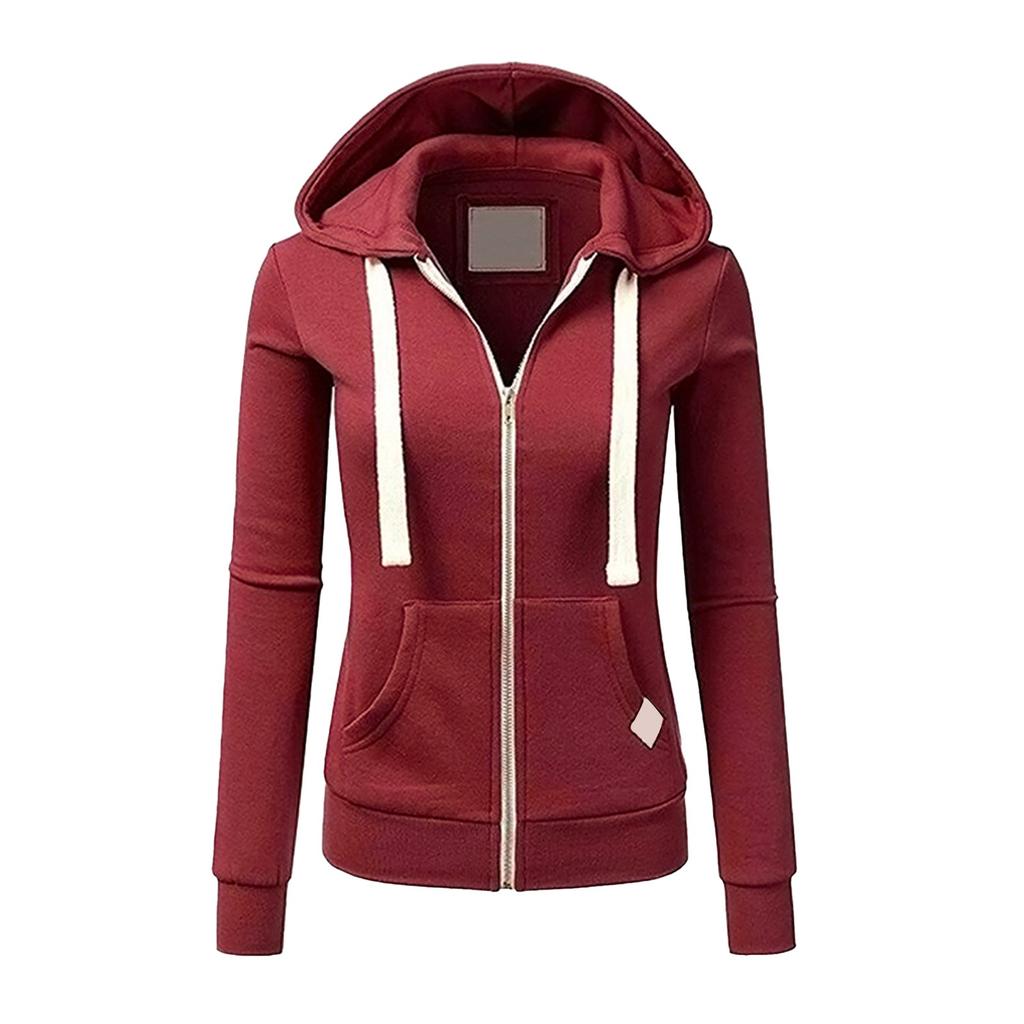 Dámská módní sportovní mikina Cardigan Bunda s kapucí se stahovací šňůrkou