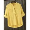 Plus Size Shirts Women's Cotton Tops Mujer Office Long Sleeve New Korean Loose Casual Vertical V-neck Shirts Top Blusas De Mujer