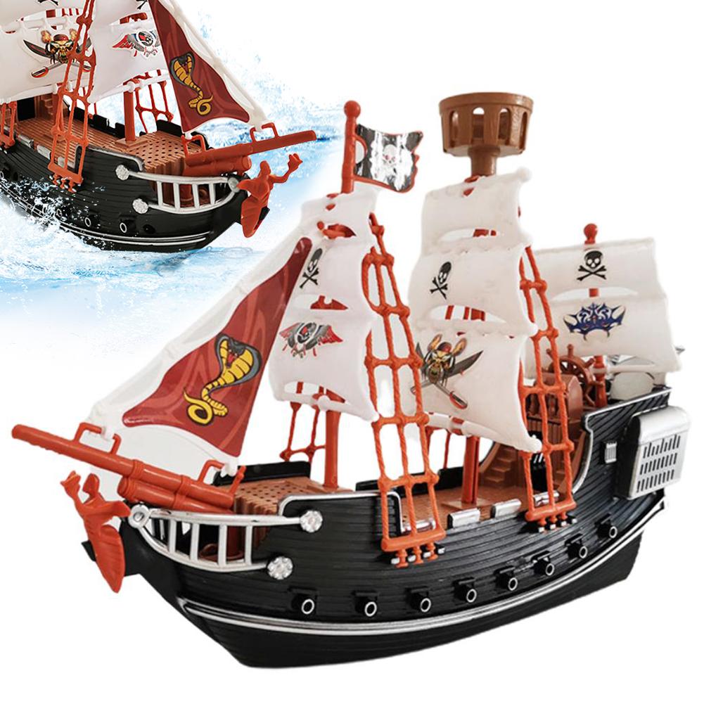 10in Pirates Ship Table Ornament Pirate Model Toys Exquisite Craftsmanship Unique Boats Model Special Gift for Children Kids