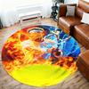 1PC Fire Tennis Round Chair mat Area Rug - Non-Slip, Floor Mat for Office, Bedroom, and Indoor Decor -Gift D1127238