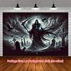 2D Flat Apocalyptic Death Background Cloth Suitable for Parties Garden Celebrations Polyester