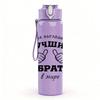 1PC Russian Brother Text Pattern 750ml Color Plastic Sports Water Bottle Leakproof Flip Straw Lid Suitable for Sports Office Home Use