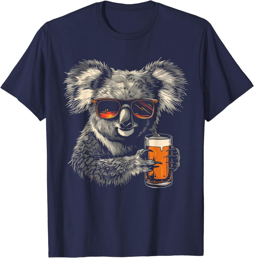 Funny Australia Party Koala Bear Tshirt For Unisex Wounisex Who Love Beers Cotton Short Sleeve For Party Outdoor