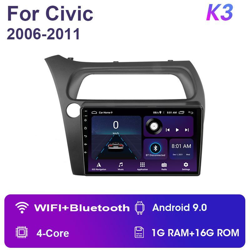 

2 Din Android 11 автомобильное радио для Honda Civic Hatchback 2006-2011 Мультимедийный видеоплеер Навигация GPS 4G Carplay Авто Стерео RDS