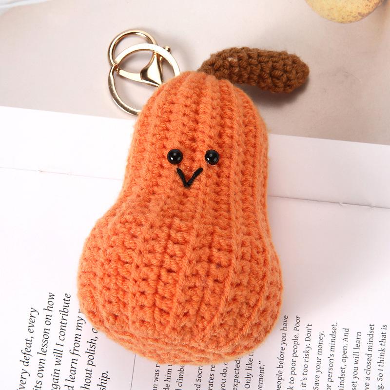 Funny Bread Doll Series Crochet Keychain Handmaking Crochet Hamburger Keyrings Creative Knitted Doll Gifts Knitting Keyrings