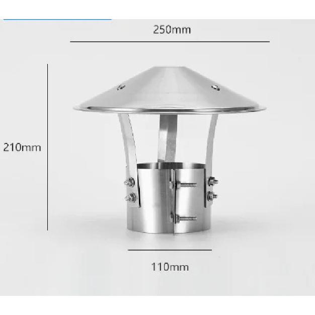 1PC Chimney Cowl Cap roof rain cap chimney Exhaust Hood Stainless Steel Exterior Wall Air Outlet Stove Pipe Protector Cover