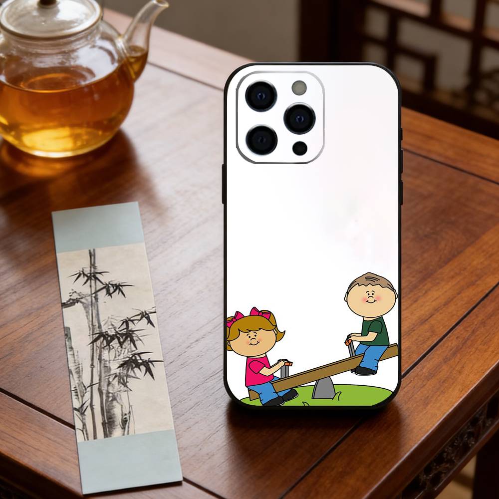 T-Teeter-totter Phone Case For iPhone 17,16,15,14,13,12,11 Plus,Pro Max,XS,Soft Silicone Black Cover iPhone15promax