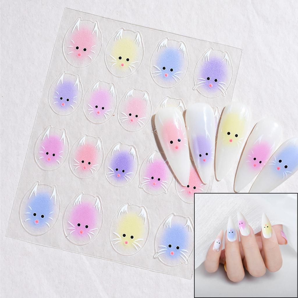 Kattnagelstickers för Nagelkonst 3D Kattnagelkonststickers för Nageldesigner Kattnageldekaler Nagelkonstdekorationer Tillbehör
