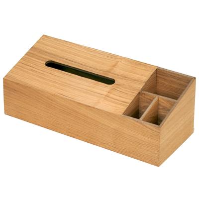 Smart Eye Hochwertige Taschentuchbox mit Aufbewahrung aus Esche-Furnier MOKUREN Esche Medium RF-2102-NA (Natürlich)