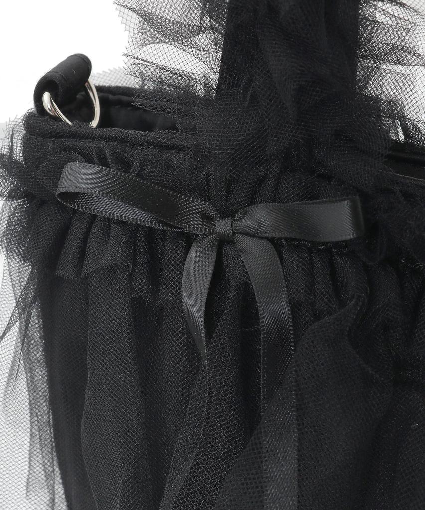 Maison De FLEUR Tulle Frill 2-Way Tote Bag, Black, Size F, 08000717600