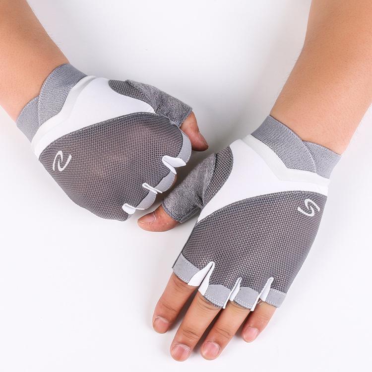 

Men and Women s Fitness Gloves New Yoga Bicycle Outdoor Sports Cycling Breathable Thin Sun Protection Half Finger Gloves S