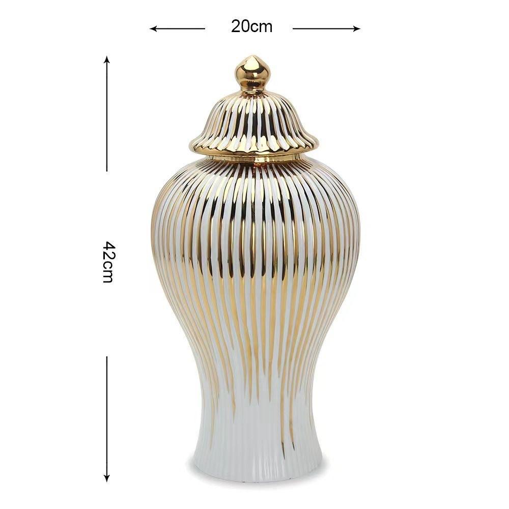 Ceramic vase storage jar General's jar vase Creative minimalist electroplated gold ceramic vases Hotel decor Wedding home crafts