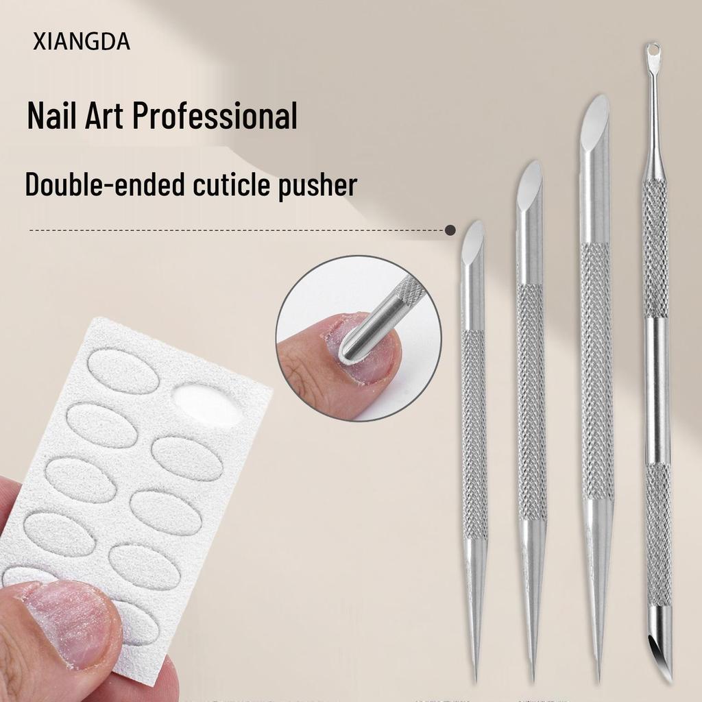 Multi-functional Stainless Steel Double-Ended Cuticle Pusher and Sanding File