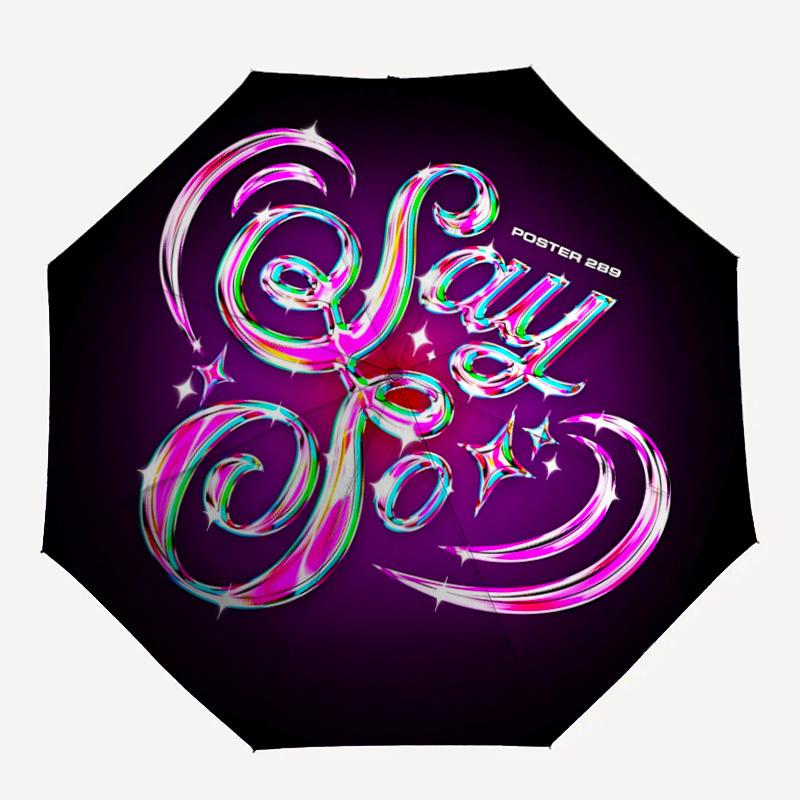 

1pc Say So Poster Folding Umbrella | Elegant Design, Fashionable Accessory, Durable Construction, Sturdy Ribs yy251107148