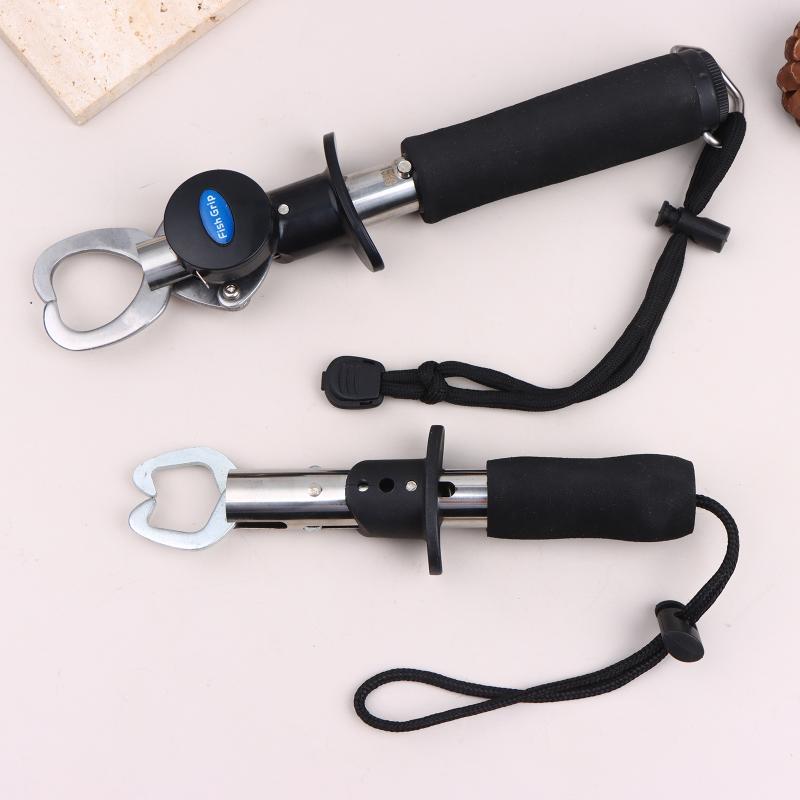 1Pc Fishing Gripper Portable Stainless Steel Fish Lip Controller Handle Grab Fishing Tackle Plier Holder With Weight Scale