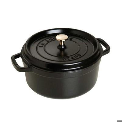 Round Cocotte - STAUB - Ø 24 Cm - Matte Black - Induction Compatible - Self-Basting Lid