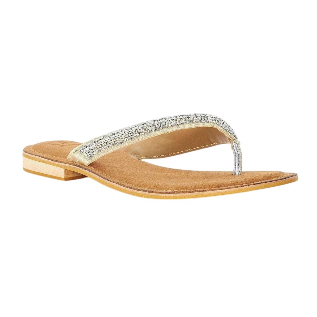 Dune London Damen Labyrinth Beaded Wildleder Sommersandalen