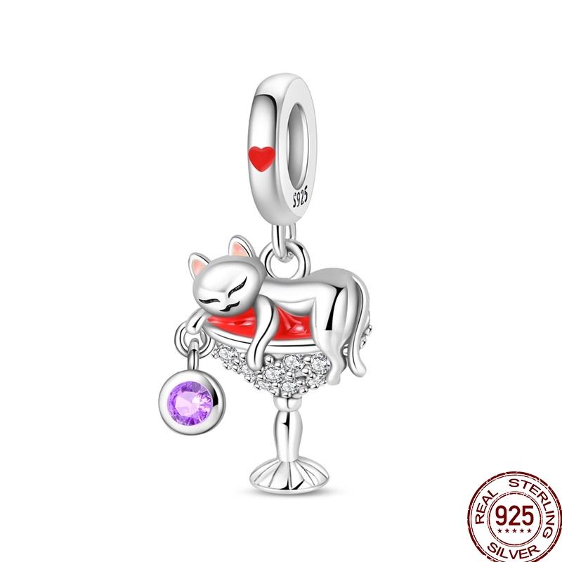 Copper Fashion Whale Guardian Wing Drunk Angel Charms Beads Fit Diy Bracelets For Women Birthday Fine Jewelry Gift