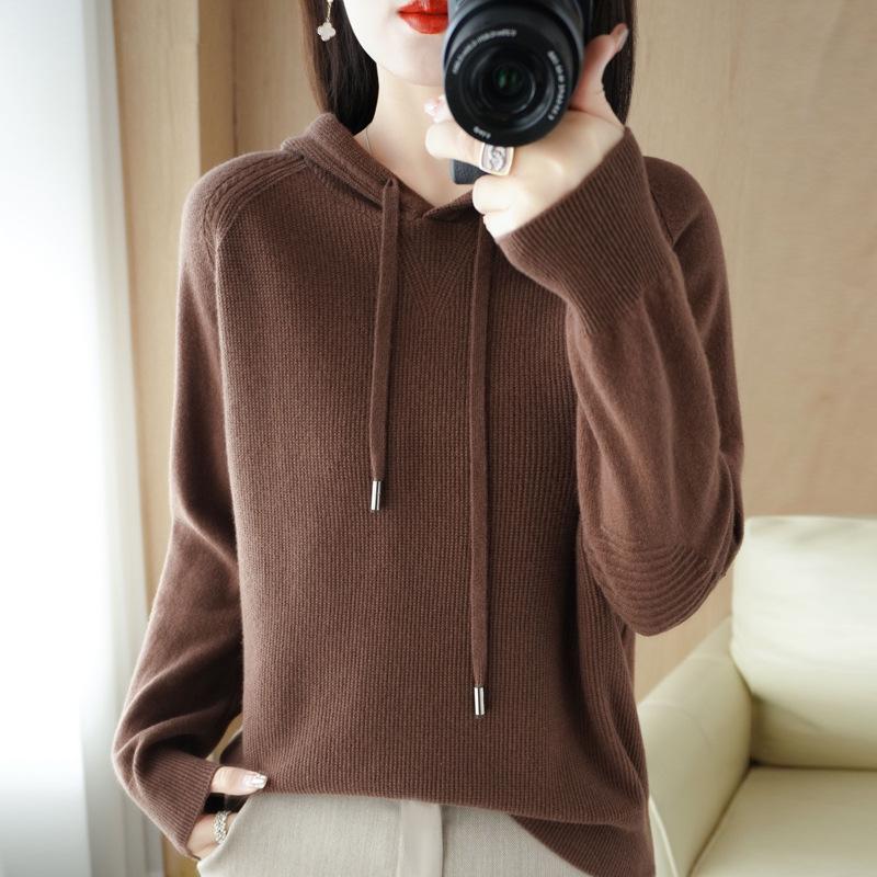 

Женский пуловер с капюшоном свободного кроя из толстого трикотажа на осень 2025 года Extra Large