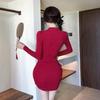 Autumn French Retro Long Sleeve Chinese Socialite Qipao Dress for Women