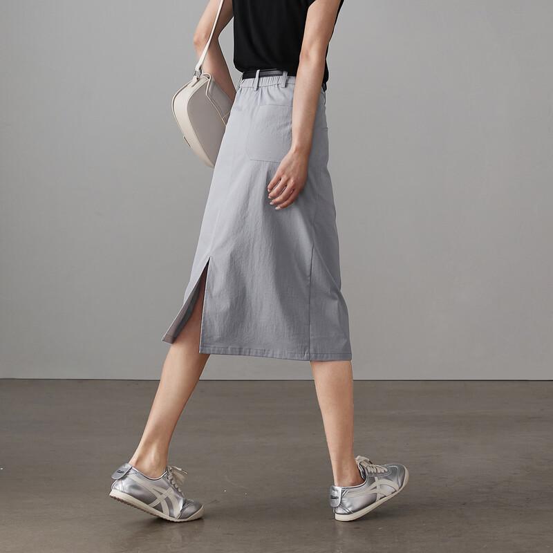 SOFSIL Women's Textured High-Waist Slit Midi Skirt