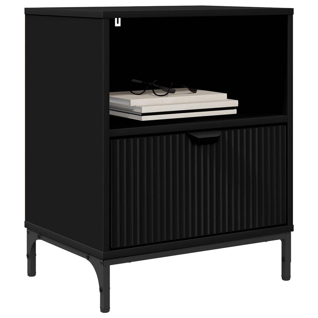 Nightstand with Drawers Black 49 x 36 x 61 cm Engineered Wood