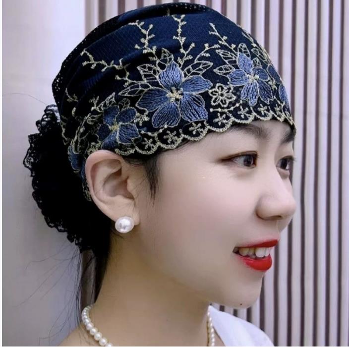 Breathable Embroidery Beading Turban Caps for Women