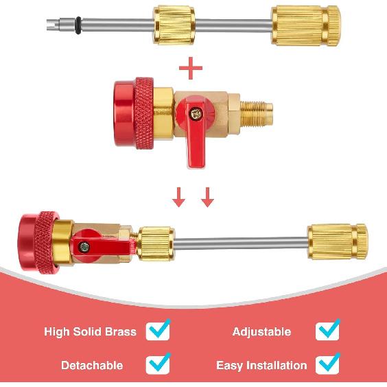 WADEO R134A Valve Core Quick Remover Installer, High Low Pressure Valve Core Remover Tool with Strong Sunction Valve Rod for R134A Refrigerant Air