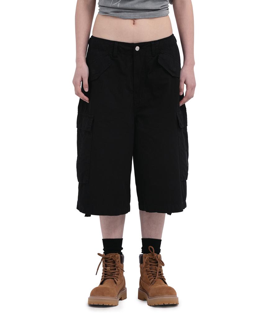 Depeugameoncheu Bermuda Cargo Pants [Black]