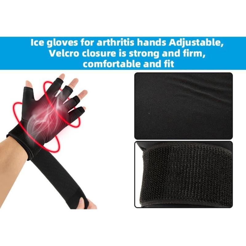 Cold Therapy Wrist Support With 30% Strongers Gels Cooling Finger Compression Ice Glove Long 2Hour Cold Retention