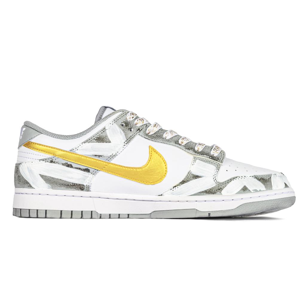 Nike Dunk Abrasion Resistant Breathable Abrasion Resistant Breathable Low top Skateboard Shoes Unisex Gray White HF5441-105(Team1704-)