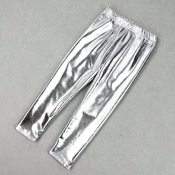 Shiny Girls' Leggings for Ages 3-7: Spring/Autumn Heavy Metal Dance Pants