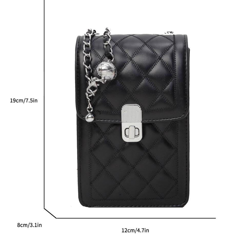 A stylish pure color PU material color mobile phone bag, light and portable, suitable for shopping, parties, commuting.
