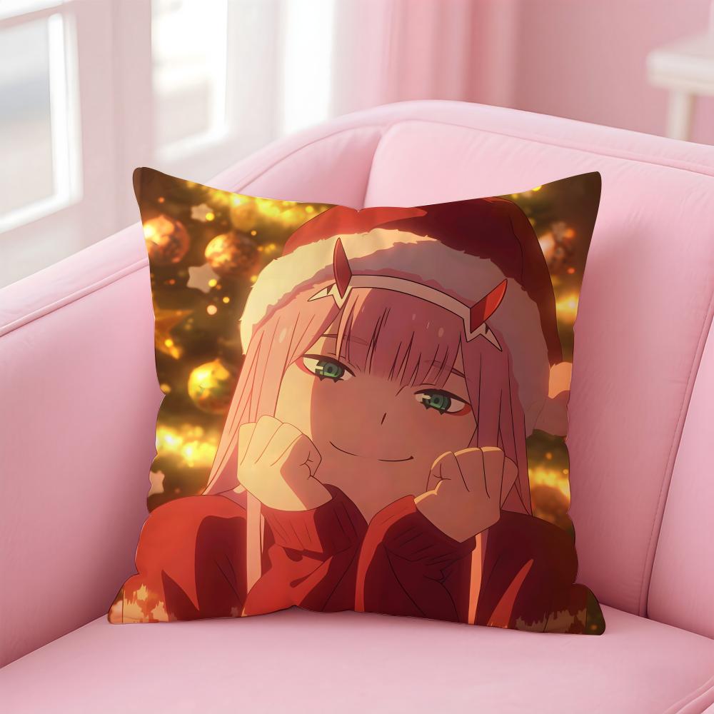 D-DARLING in the F-FRANXX Anime Cushion Cover Home & Car Multi-Scene Pillow Cover - Reversible, Soft & Durable for Daily Use
