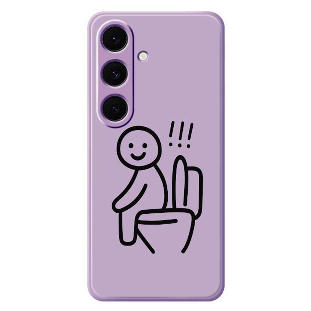 For Samsung Galaxy S24 FE Case Stickman Toilet Pattern Printing Straight Edge TPU Phone Back Cover